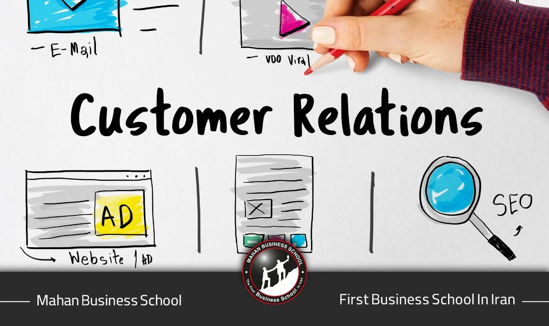 این تصویر نشاندهنده نقش مهم ارتباط با مشتری در بوم کسبوکار است؛ جایی که برند با شناخت نیازها و تعامل مؤثر، تجربهای ارزشمند برای مشتریان ایجاد میکند.