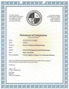 IAU CERTIFICATE