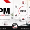 نمودار شماتیک چرخه مدیریت فرایند کسب و کار (BPM) برای بهینه‌سازی سازمانی